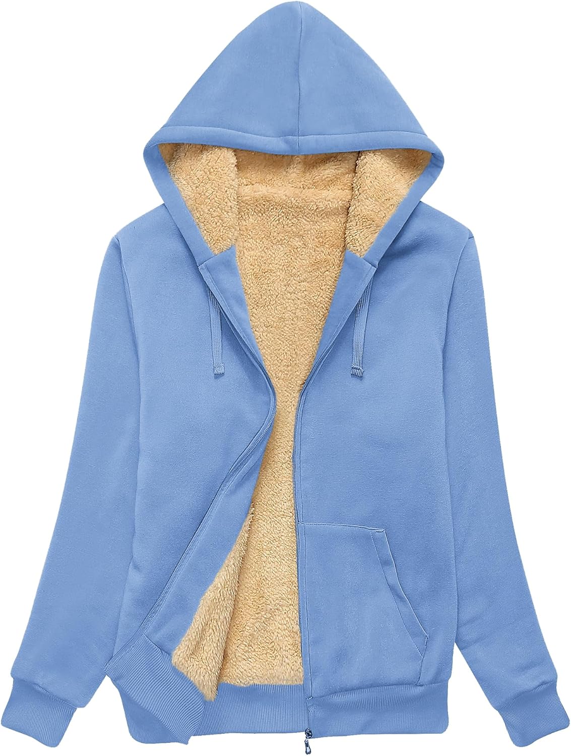 SWISSWELL Women's Winter Fleece Hoodie - Full Zip Sherpa Jacket