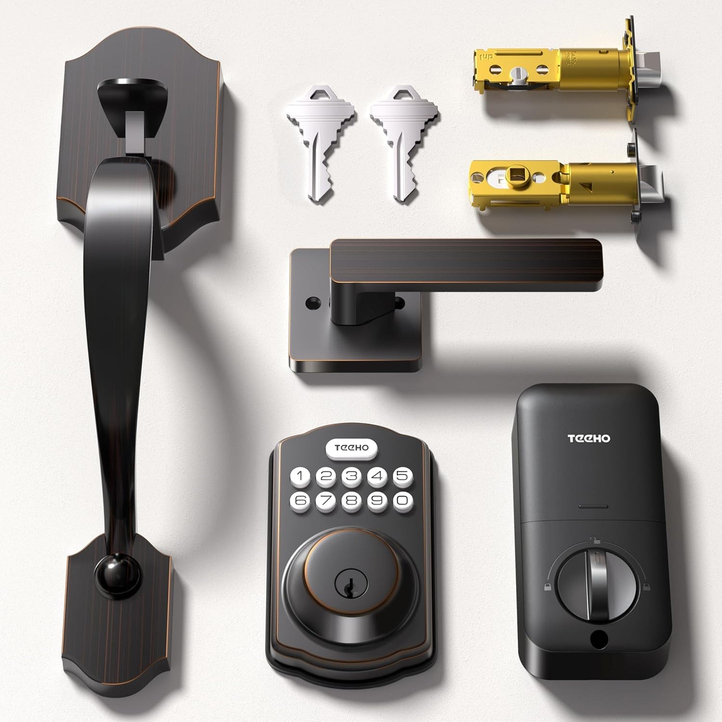 Keyless Entry Door Lock Deadbolt with Handle Set for Security
