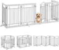 32-in Tall Dog Gate with Door 6-Panel Foldable Pet Gate - Freestanding