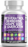 Clean Resveratrol Supplement with Berberine & Grape Seed - Polyphenol