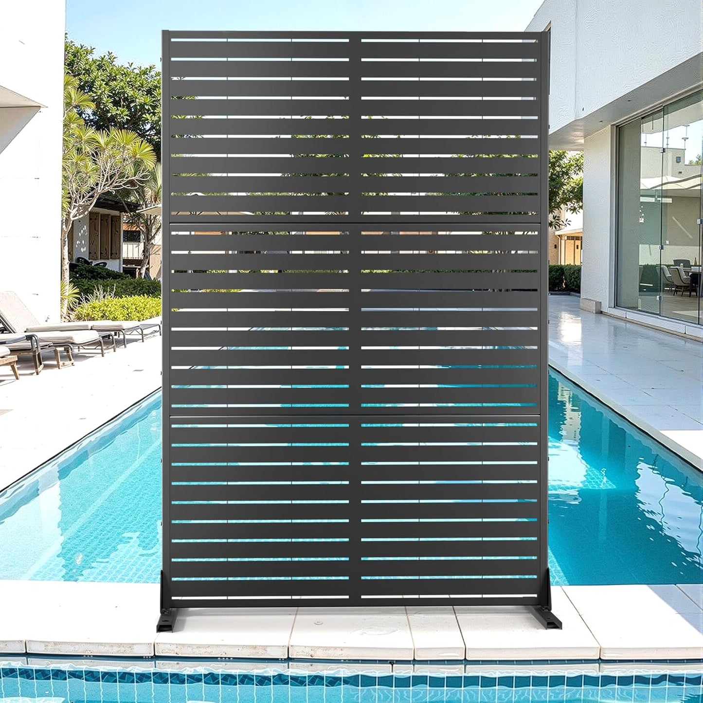 Metal Privacy Screen for Outdoor & Indoor Use, 72in H x 47in W