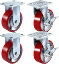 VEVOR 6 Heavy Duty Caster Wheels Set of 4 with Side Brake