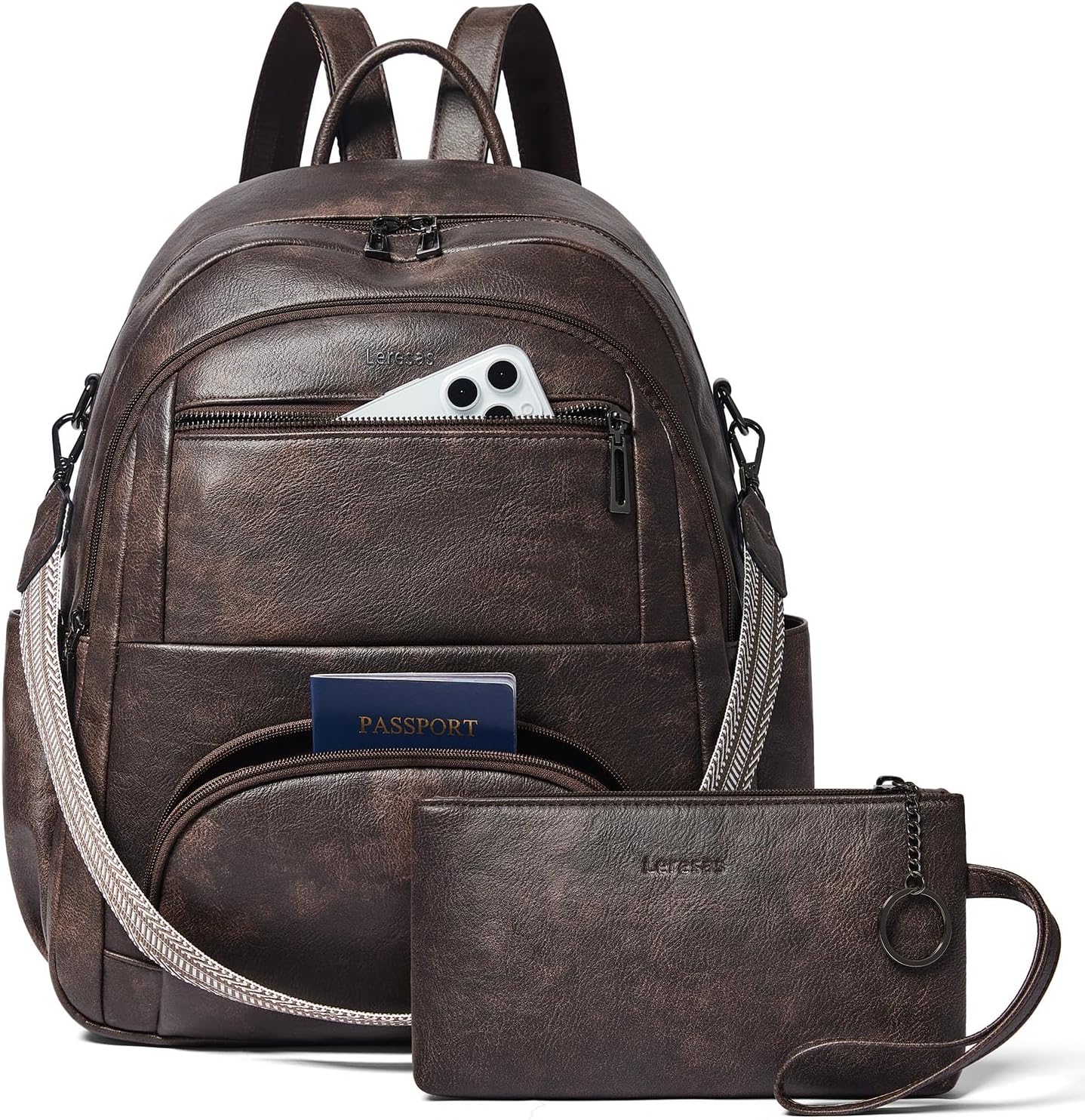 35L Backpack Purse for Travel and Work - Stylish Vegan Leather