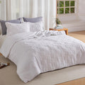 Tufted Queen Comforter Set 3-Piece Checkered Queen Bedding - Soft