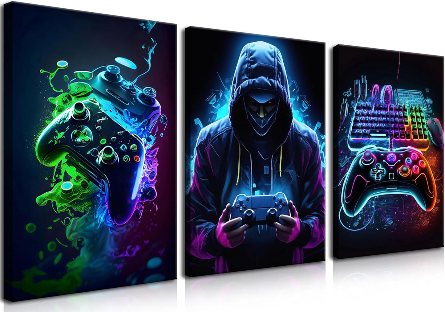 BGFCE Cool Gaming Canvas Wall Art Set for Game Room Decor