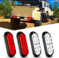 6 Inch Oval Red White LED Trailer Tail Light - Bright, Waterproof