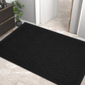 Sturdy Front Door Mat Black - Absorbent Mud & Dirt Resistant Welcome