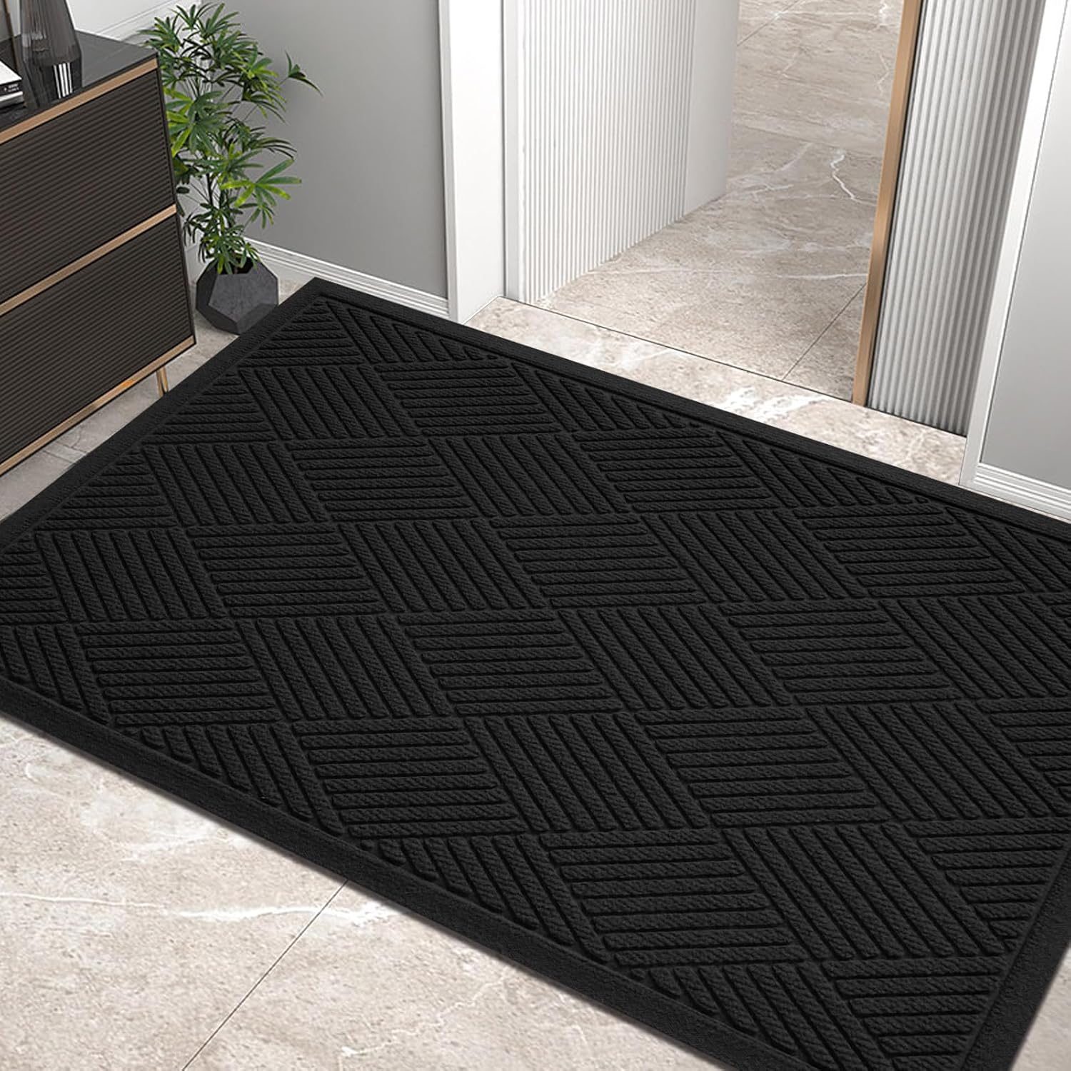 Sturdy Front Door Mat for Indoor Outdoor Use, Non-Slip Design