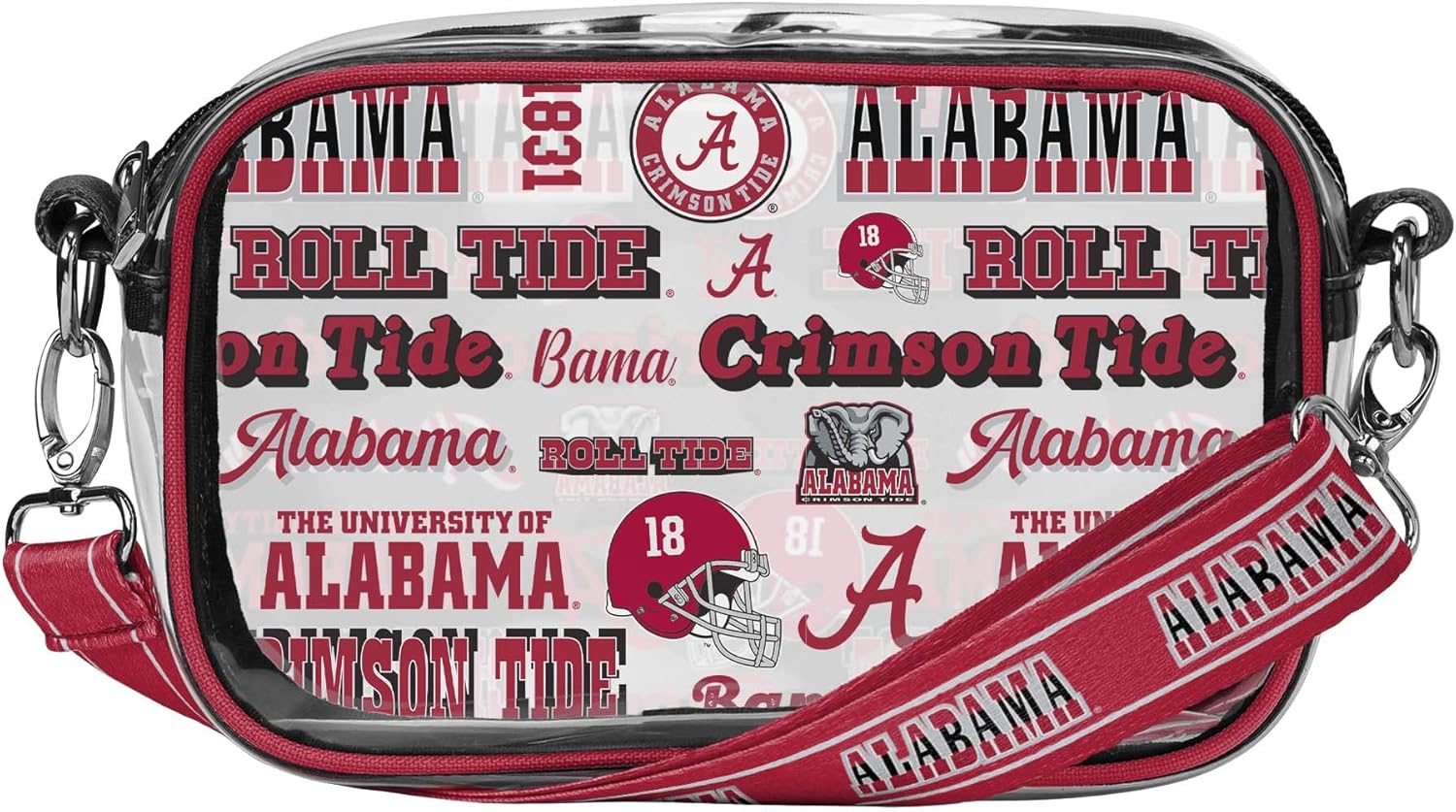 FOCO NCAA College Team Logo Stripe Clear Crossbody Bag Review