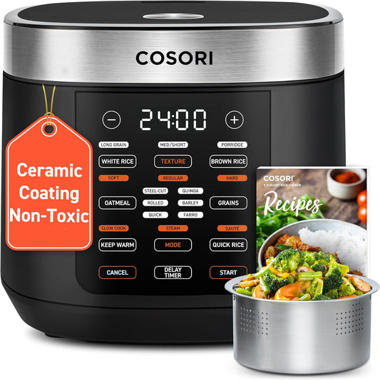 10 Cup COSORI Rice Cooker: 18 Functions & 24h Keep Warm