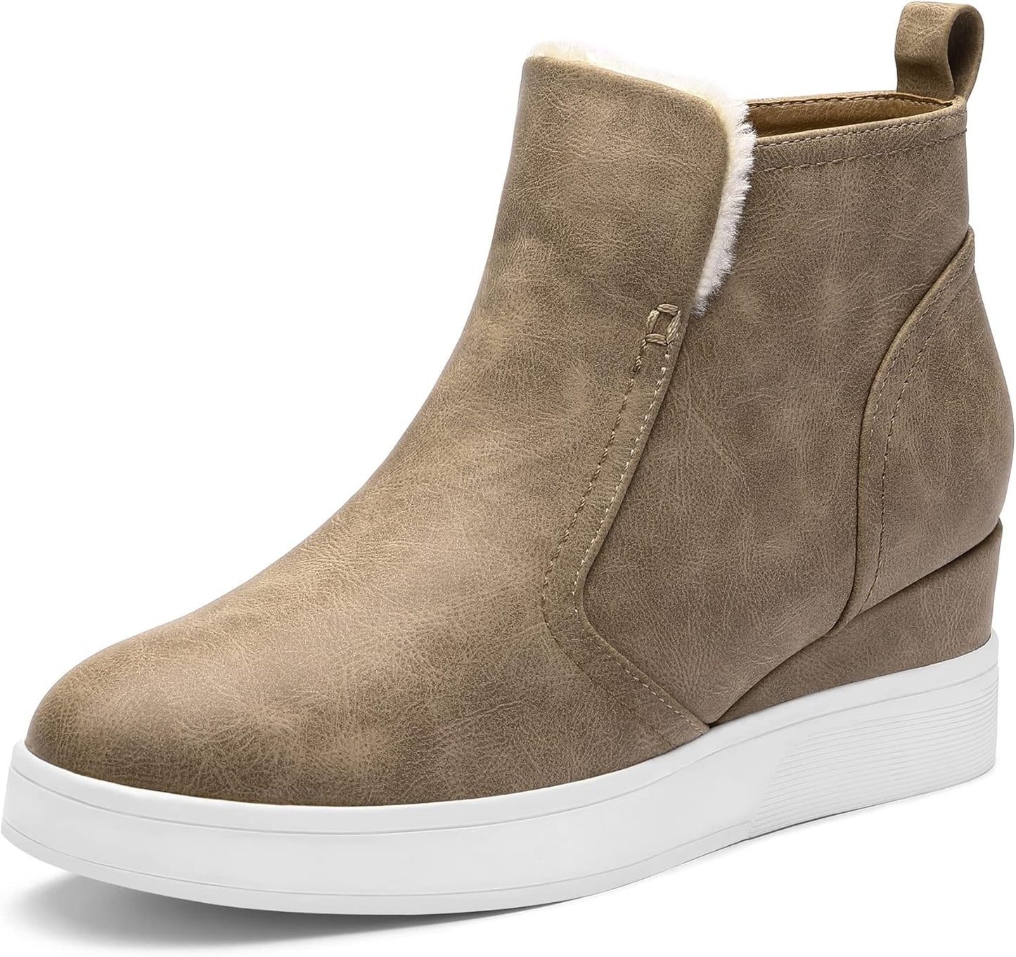 DREAM PAIRS Womens Slip on High Top Wedge Sneakers for Style