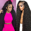 13x6 Deep Wave Lace Front Wig Human Hair - 22 in Natural Look