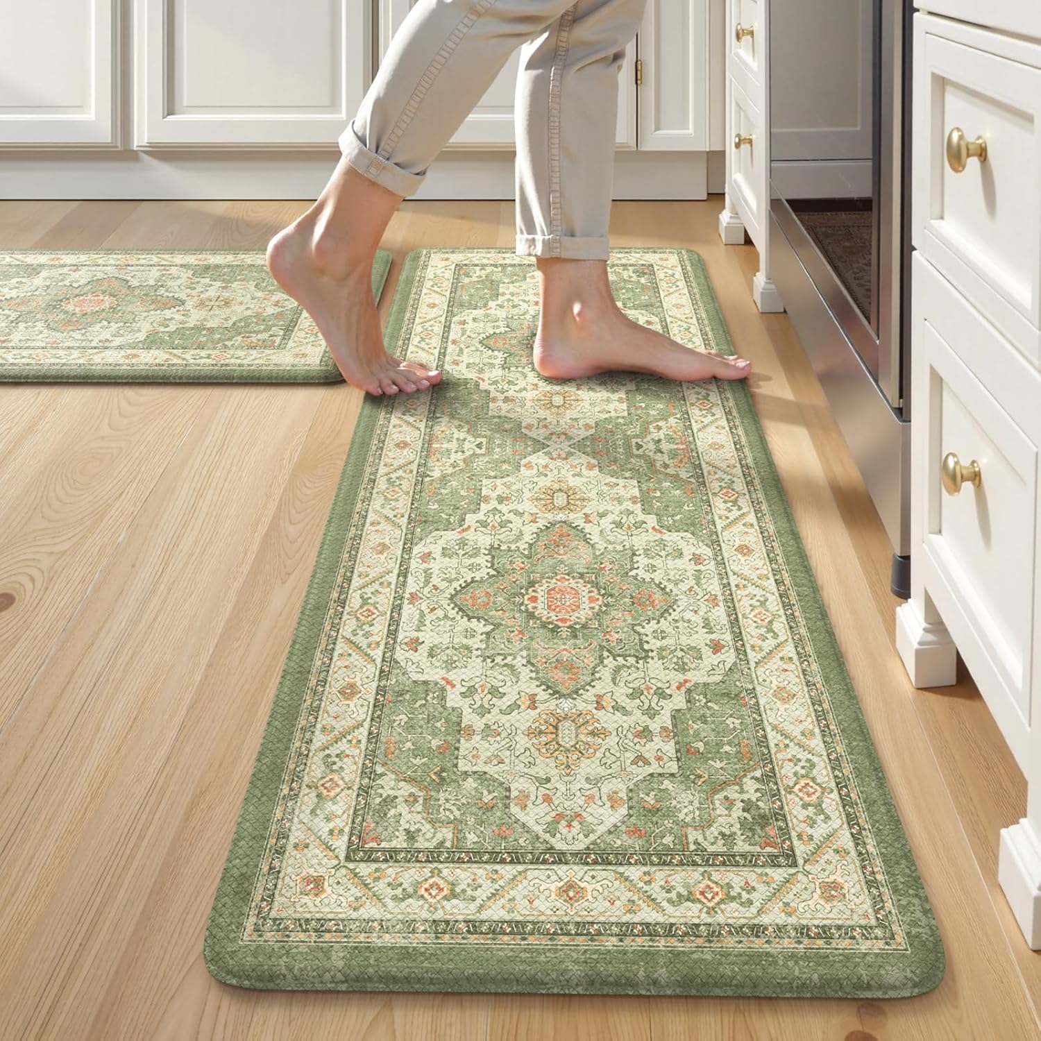 Comfort Kitchen Mats for Floor Cushioned Anti Fatigue Set of 2