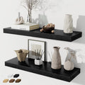 Fun Memories Black Floating Shelves Set of 2, 28in Rustic Wall Shelves