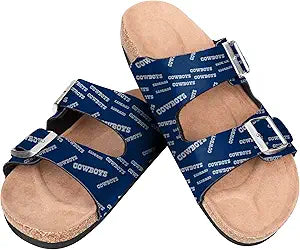Foco Womens NFL Team Logo Double Buckle Sandals for Comfort