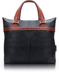 15 in Leather Two-Tone Laptop & Tablet Briefcase - Sleek Professional