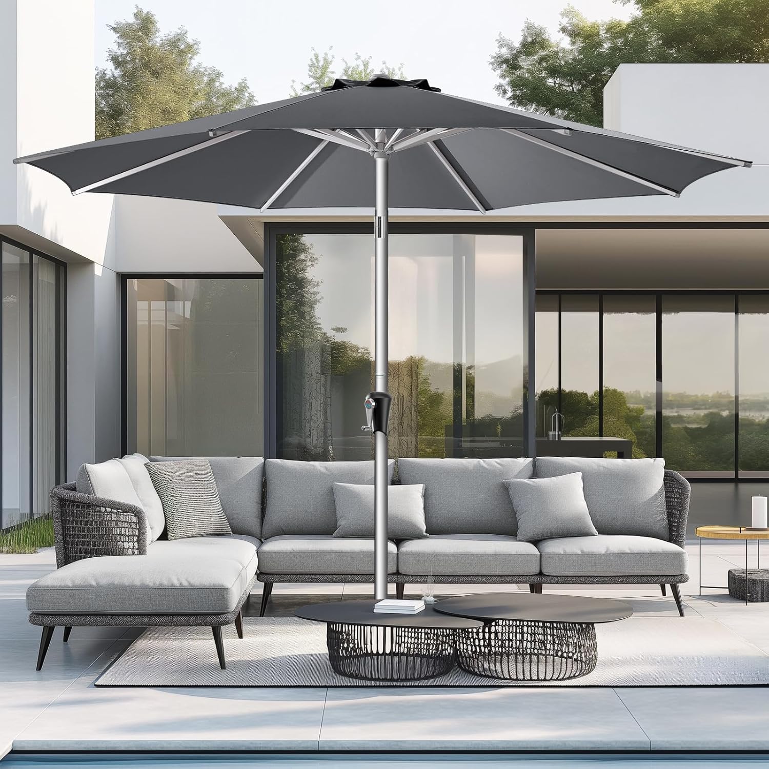 HOMSHADE 9ft Outdoor Patio Umbrella - Durable and Stylish Shade