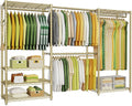 Ulif E1 Heavy Duty Gold 6-Tier Closet Garment Rack - Adjustable Length