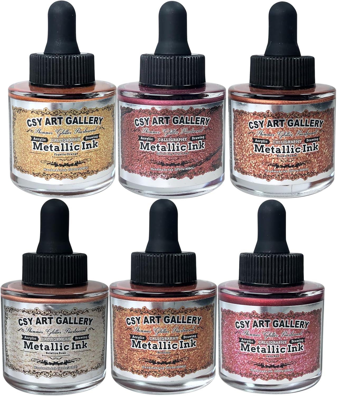 CSY Art Gallery Pearlescent Acrylic Inks for Creative Projects