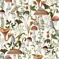 Mushroom Peel and Stick Wallpaper Boho 17.7in x 393in - Removable Wall