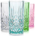 Shatterproof Tritan Tall Tumbler Set of 4, 18oz - Durable Crystal-Cut