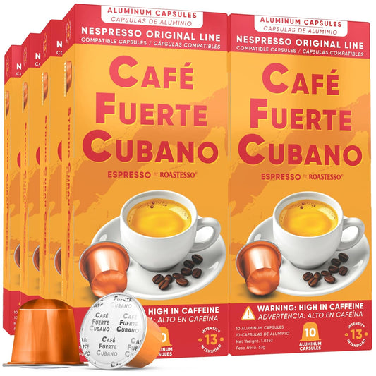Cafe Fuerte Cubano Espresso Capsules for Nespresso Machines