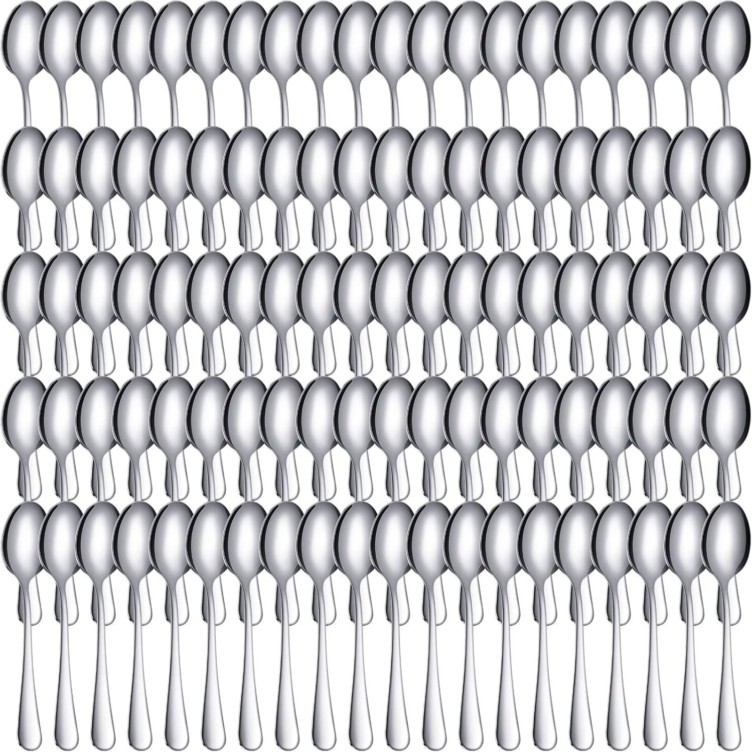 100 Pcs Demitasse Espresso Spoons by Meanplan - Classic Silver