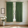 Forest Green Velvet Curtains 72 in Length 2 Panels - Room Darkening