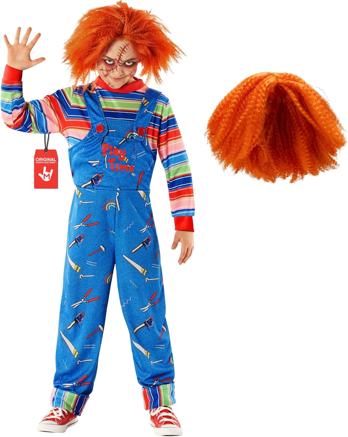 Morph Play Time Killer Costume with Wig for Kids Halloween Fun