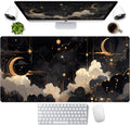 Large Black & Gold Celestial Gaming Mouse Pad - Desk Decor Power! LuckyCow