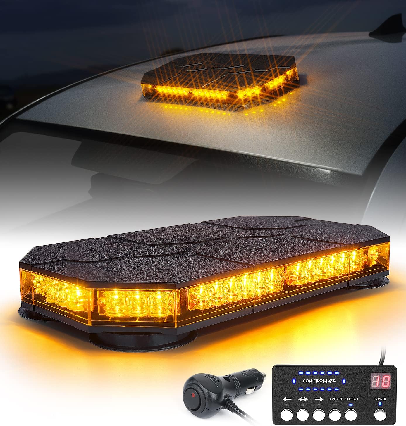 LUMENIX LED Rooftop Strobe Beacon Light Bar for Safety Use