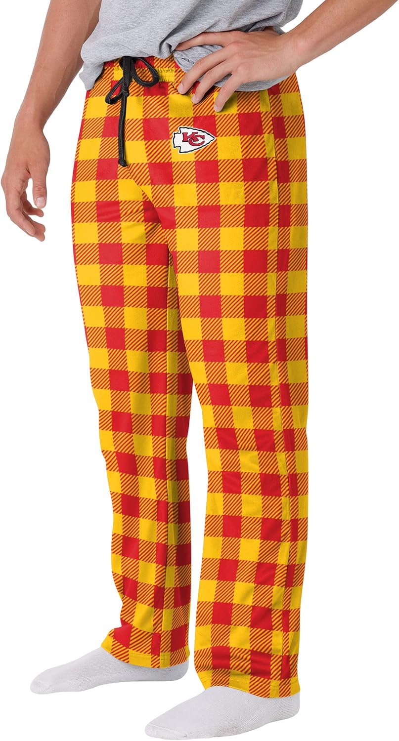 FOCO Men's NFL Team Logo Buffalo Check Lounge Pants for Comfort
