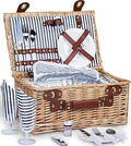 SatisInside Picnic Basket for 2 Wicker Set - Insulated Liner