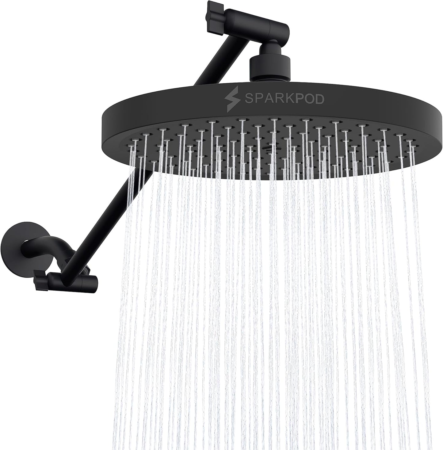 SparkPod Round Rain Shower Head with Adjustable Extension Arm