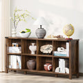 8 Cube Book Shelf 62in Horizontal Brown Walnut Console - Farmhouse