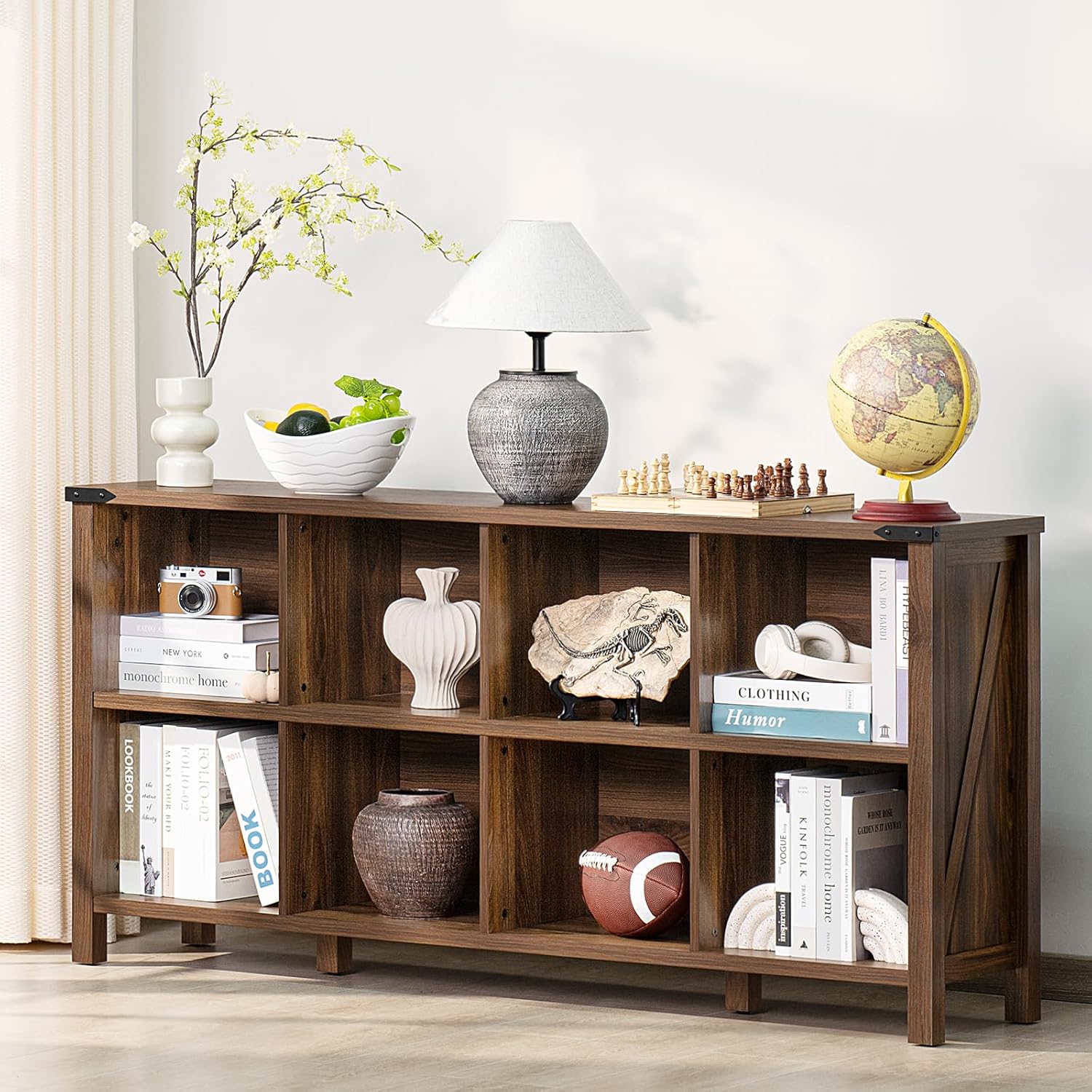 8 Cube Book Shelf for Rustic Storage and Display Needs
