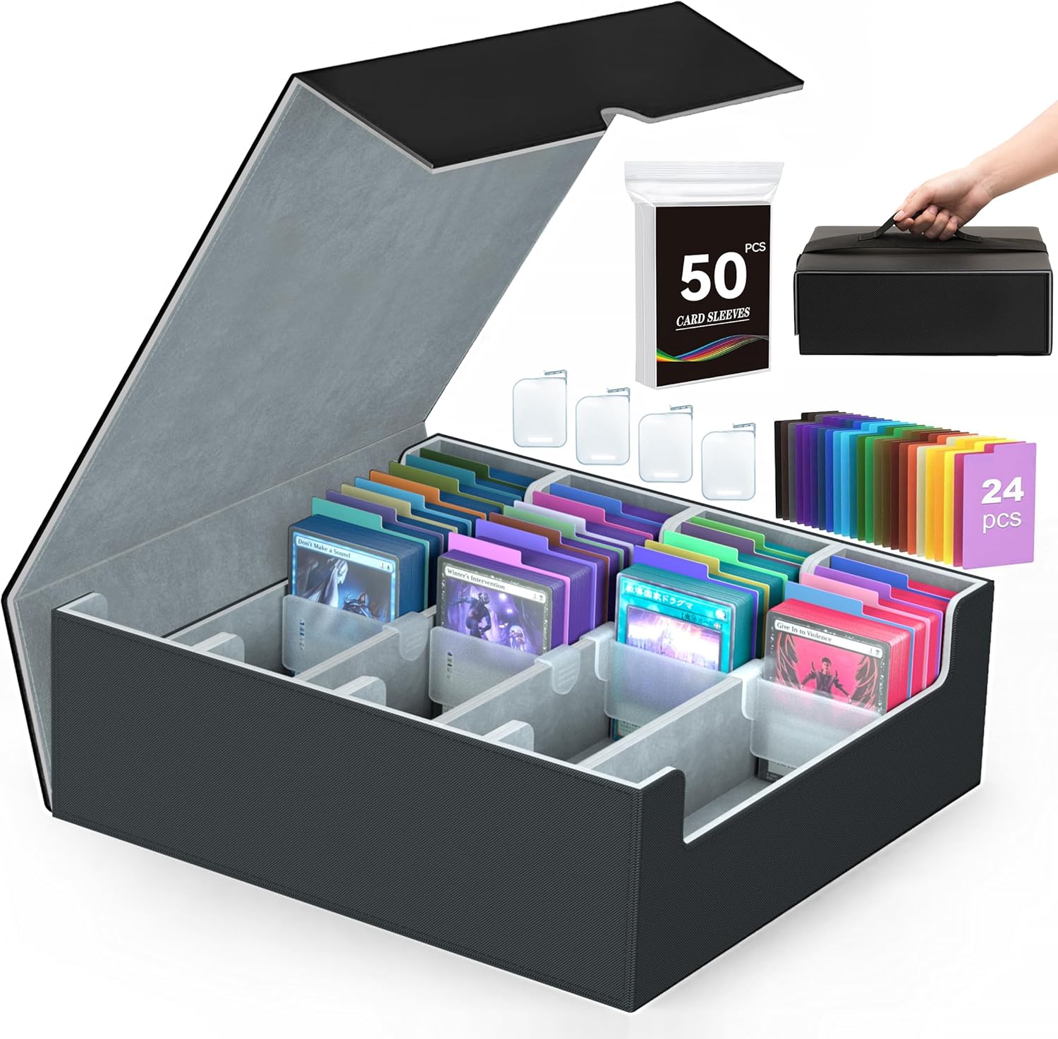 4-Row3200+ Trading Card Storage Box for Organizing Your Cards