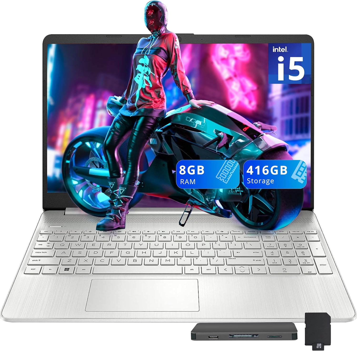 HP 15.6 FHD Laptop with Intel i5 and 416GB Storage Set