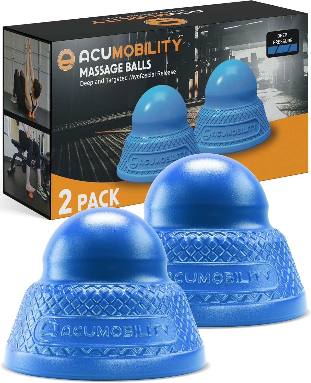 Acumobility Massage Ball Roller 2 Pack for Deep Tissue Relief