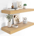 12 in Deep Floating Shelves 36 x 12 in Wall Mounted Long Shelf - Oak