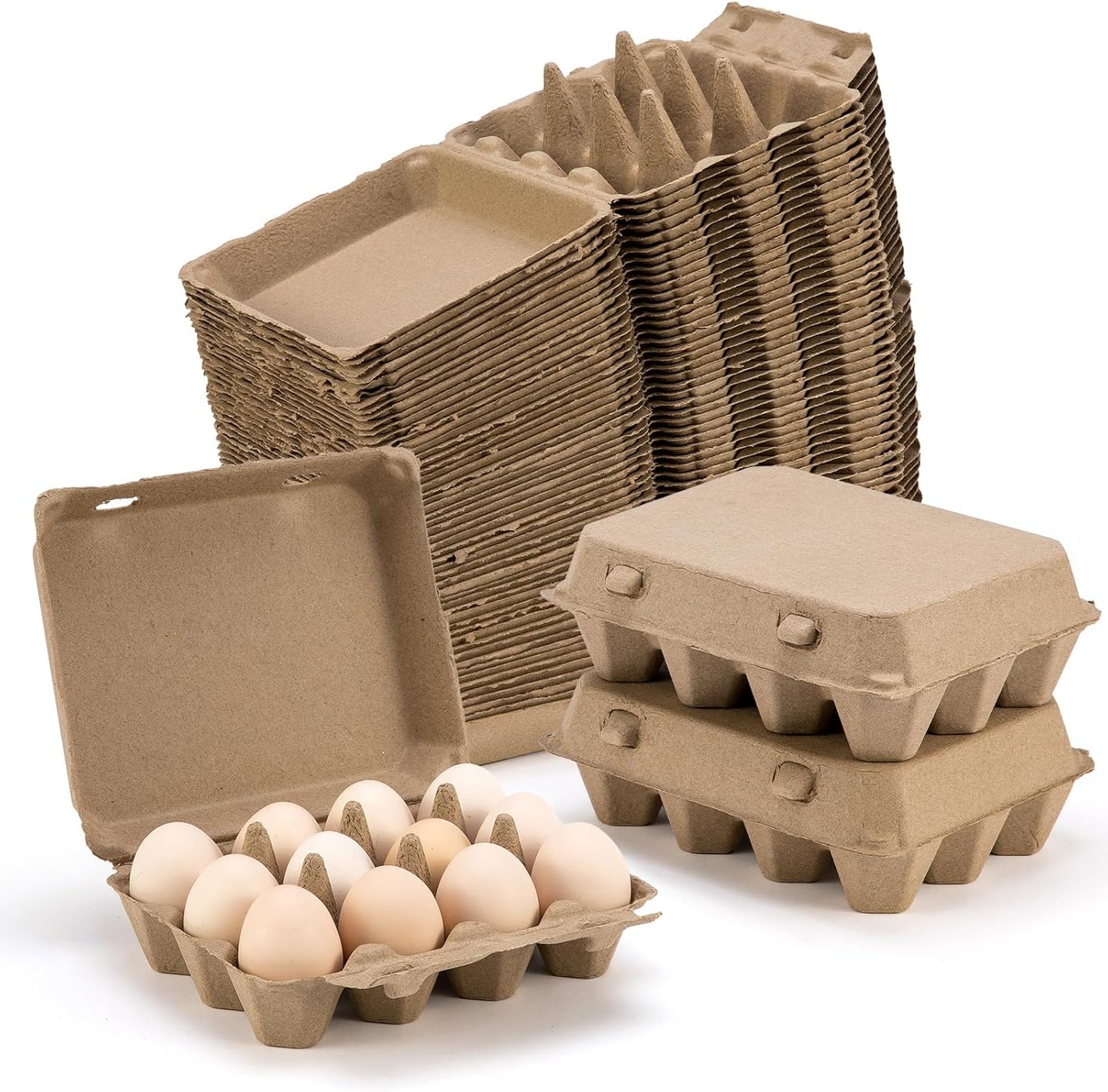 CINPIUK 50 Pack Egg Cartons for Safe Storage and Transport