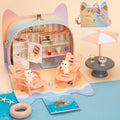 Portable Dollhouse Toy Playset for Girls - Foldable Ice Cream Shop