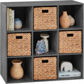 9-Cube Storage Organizer Dark Gray - 11in Shelf Openings, Customizable