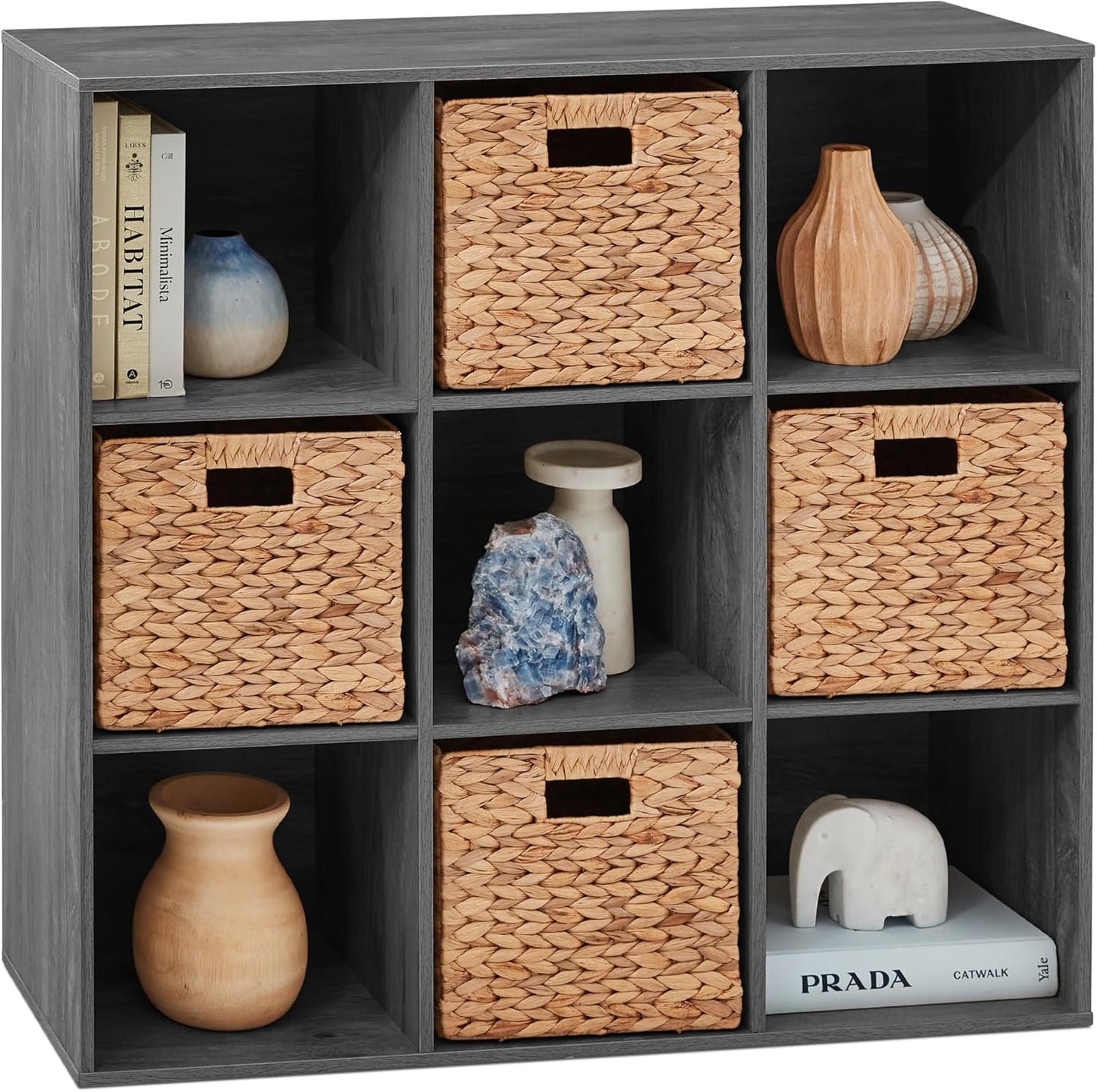 9-Cube Storage Organizer with Customizable Back Panels for Home
