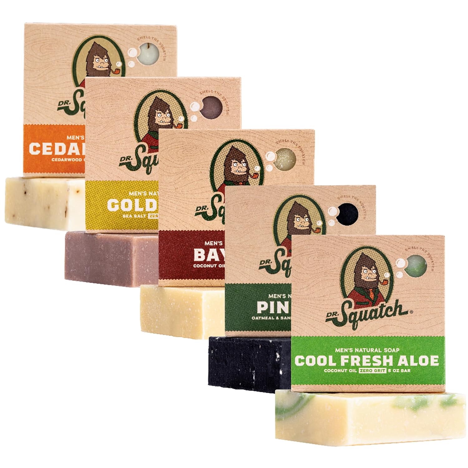 Dr. Squatch Natural Bar Soap for Men - 5-Pack of Fresh Scents