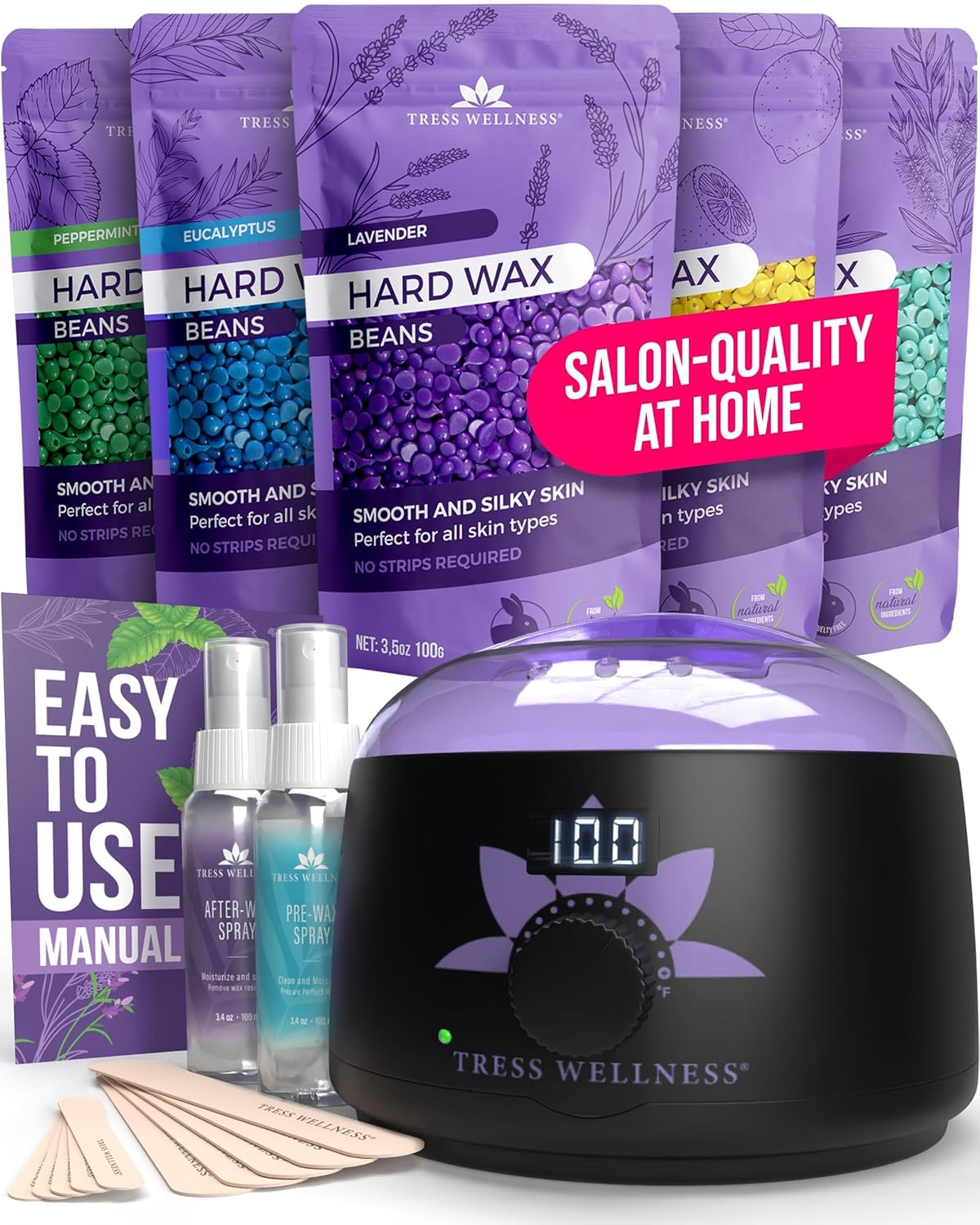 Tress Wellness Waxing Kit for Sensitive Skin - Easy to Use