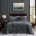 TAMGHO Crushed Velvet Comforter King Set - Luxurious All-Season Warmth
