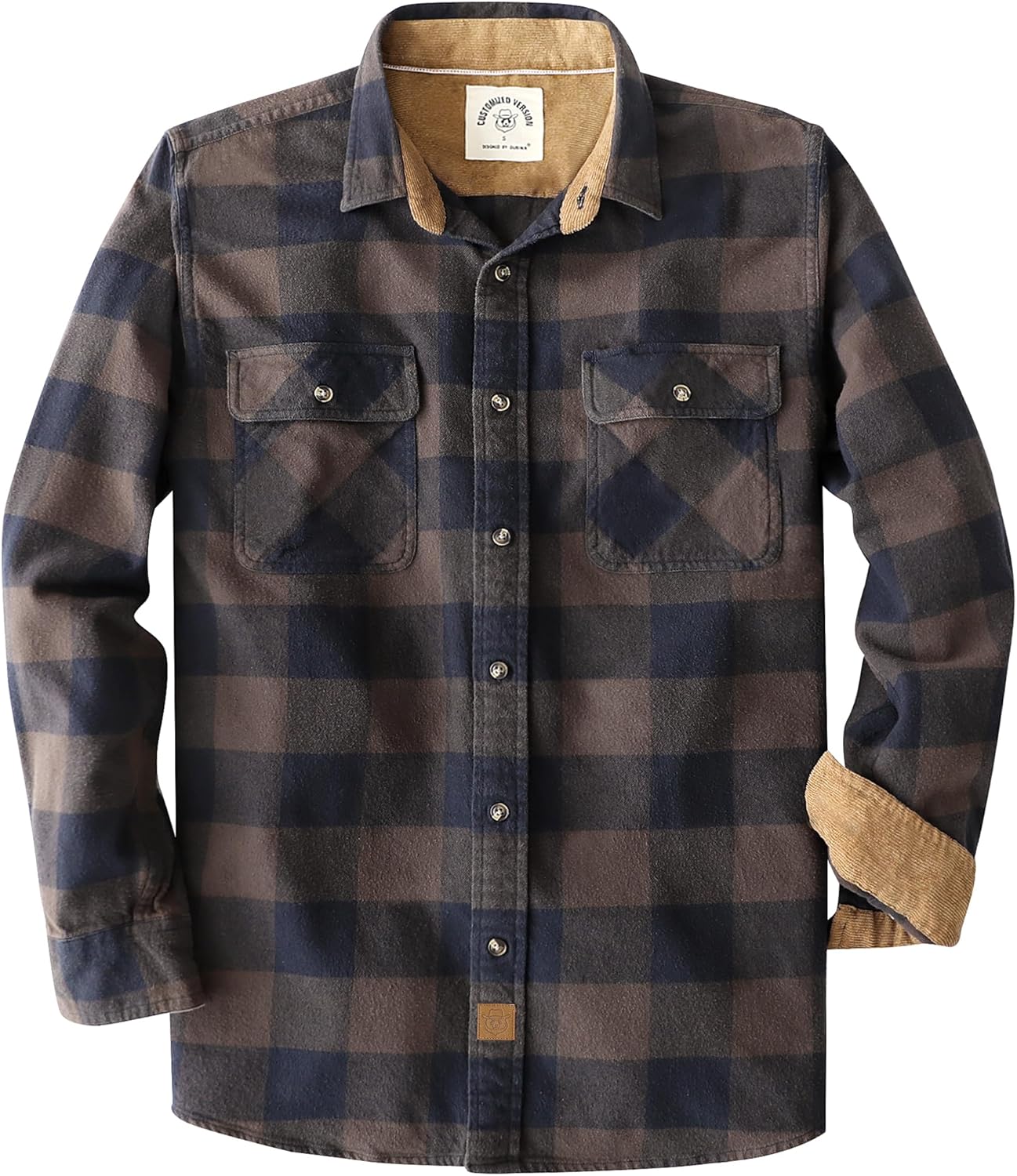 Dubinik Mens Flannel Shirt Long Sleeve Soft Brushed Cotton