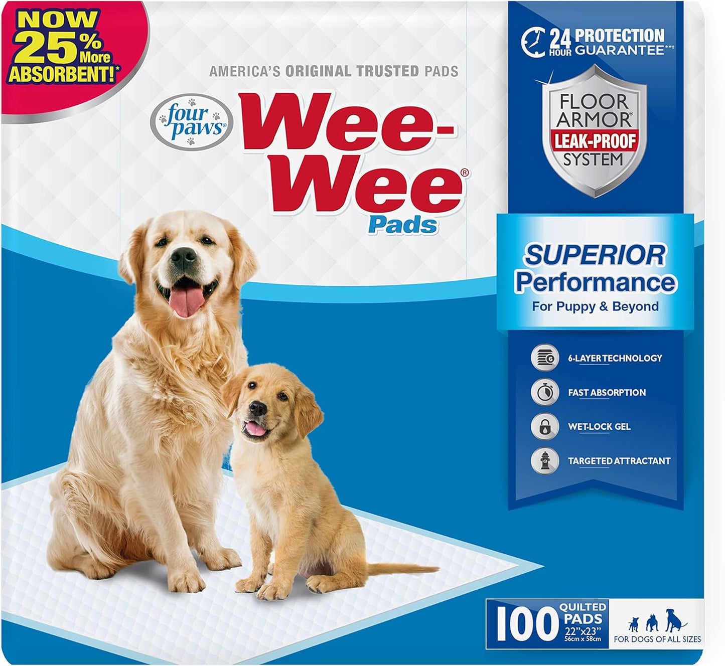 Four Paws Wee-Wee Superior Performance Pee Pads for Dogs