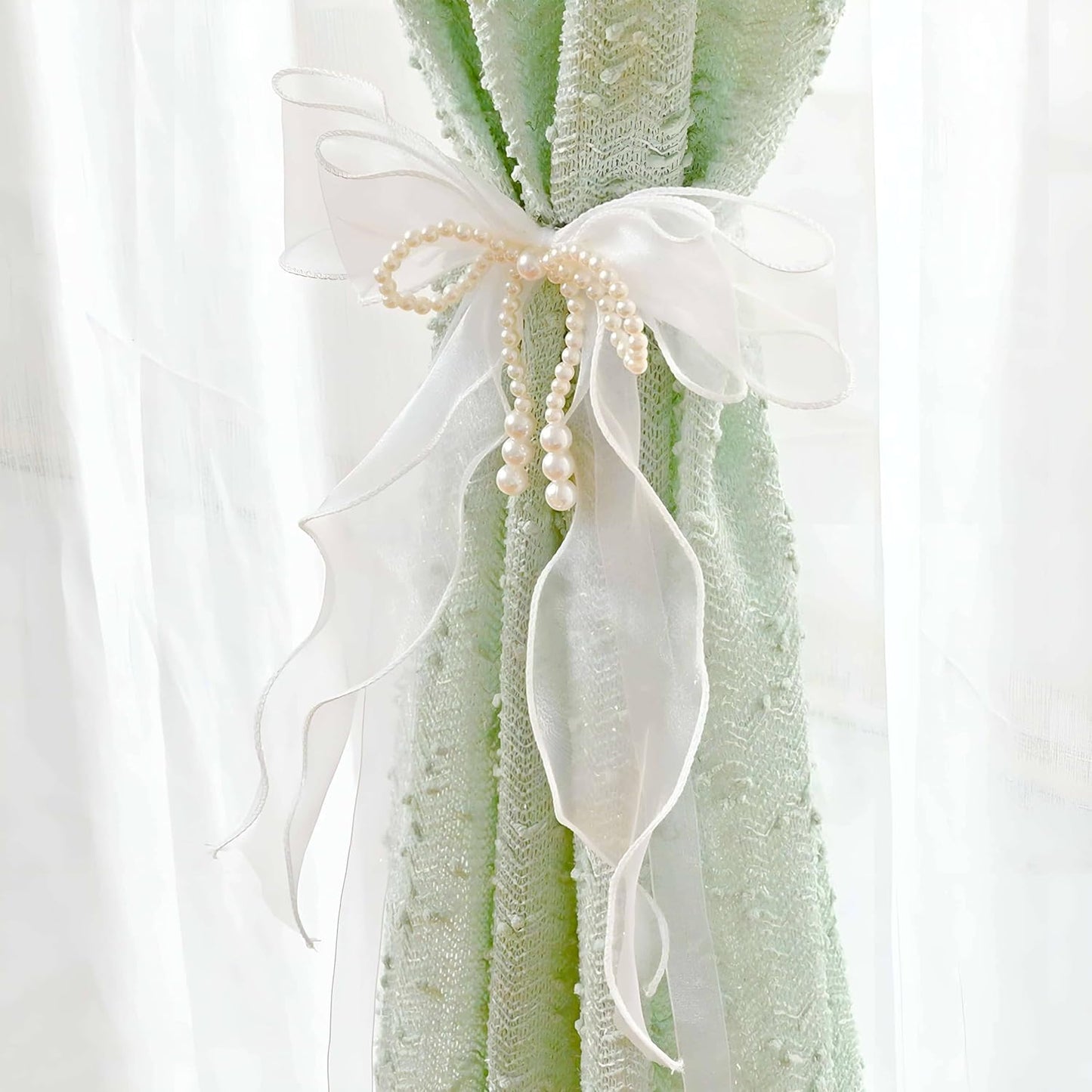 SIELUNO Butterfly Tiebacks with Pearls - Elegant Decor